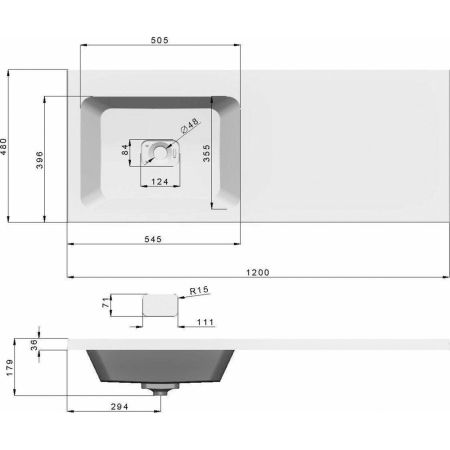 Раковина Velvex Камилла 120, 120 см, артикул Kamilla 120L