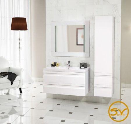 Тумба с раковиной SanVit Тема 60 ktema060 подвесная Белый глянец