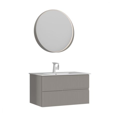 Тумба с раковиной ORKA Moonlight 90 подвесная, бежевый матовый, артикул 5001502