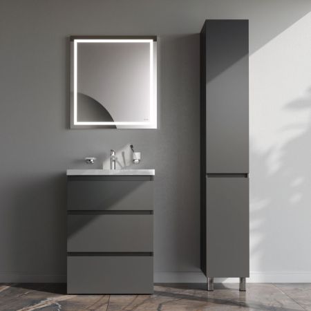 M91FSX0602GM GEM S, База под раковину, напольная, 60 см, 3 ящика, графит матовый, артикул M91FSX0602GM