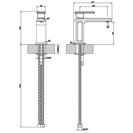 Gessi Eleganza Смеситель для раковины на 1 отверстие, без донного клапана, цвет: шлифованное золото