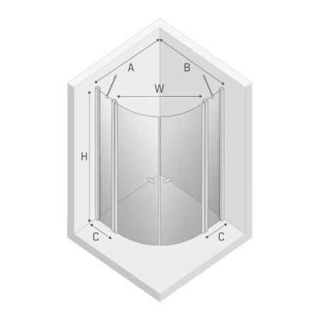 Душевое ограждение NEW TRENDY NEW SOLEO BLACK  80x80x195 K-0538 (черный)