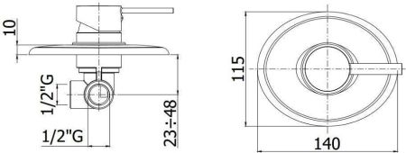 Смеситель для душа Paffoni Berry BR010CR (с внутренней частью), артикул BR010CR