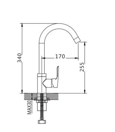 Смеситель для кухни Shevanik S5153, хром, артикул S5153