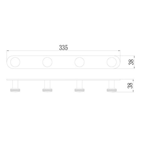 Планка с крючками Savol S-002174C, матовое золото, артикул S-002174C