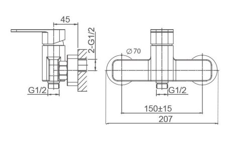 Смеситель для душа WONZON & WOGHAND ARNIE, Хром (WW-694101-CR)