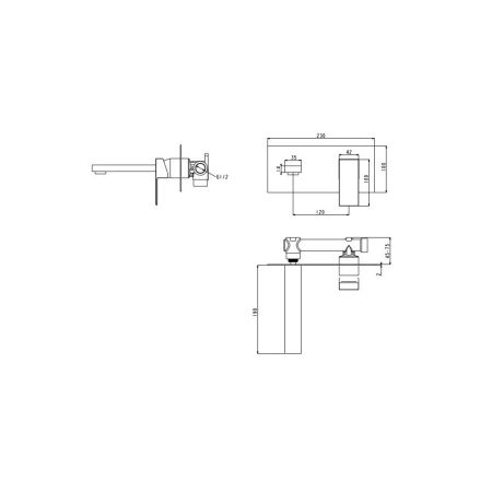 Смеситель для раковины встраиваемый FILARETE Fing FL4040MG, матовое золото