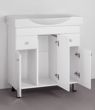 Тумба под раковину Style Line Крокус 75 Белый глянец, артикул ЛС-00000284