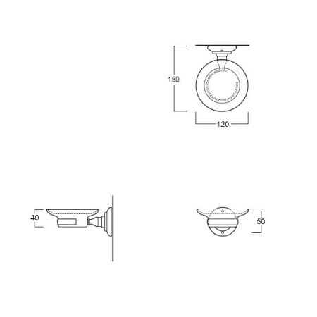 SIMAS Accessori Мыльница подвесная, цвет бронза, артикул 260201br