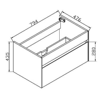 Тумба под раковину Vincea Chiara VMC-1C800CT подвесная Cement, артикул VMC-1C800CT