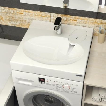 Раковина Paulmark Mond 60 PM720431 на стиральную машину Белая