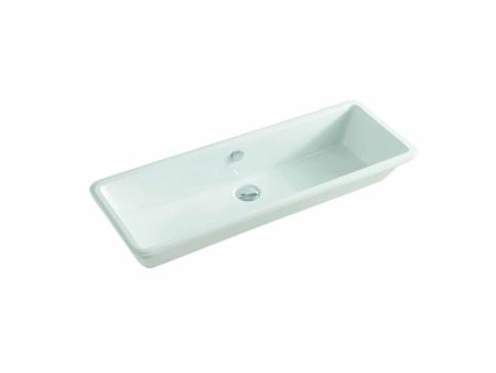 Hidra Lavabi, подстольная прямоугольная раковина 90x33x15h см, цвет белый глянцевый, артикул A110/001
