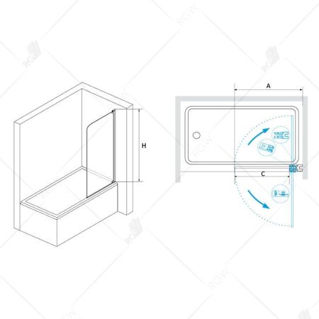 Шторка на ванну RGW SC-01 (800, Прозрачное)