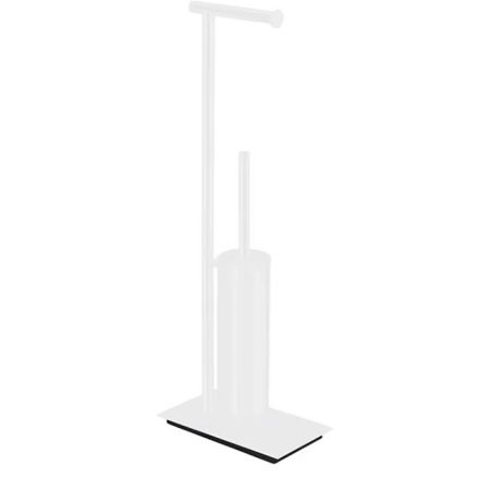 Colombo Square Стойка напольная с держателем т/б и ершиком, цвет: белый матовый, артикул B9907.BM