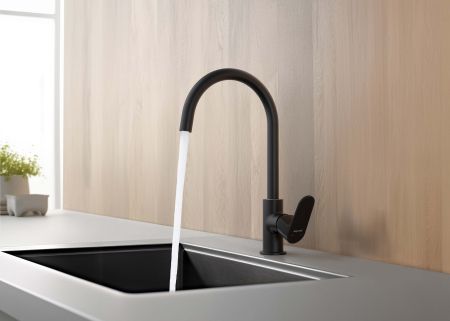 Смеситель для кухни AQUATEK, матовый черный AQ1282MB ОБЕРОН, артикул AQ1282MB