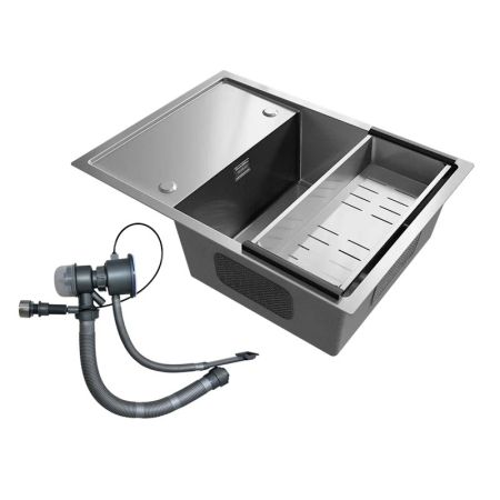 Кухонная мойка Ulgran Steel 680x500, брашированная сталь, артикул US 680-001