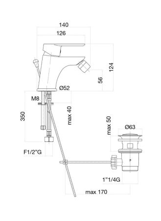 Смеситель для биде Fiore KEVON BLACK MATT 81NN8130, черный, артикул 81NN8130