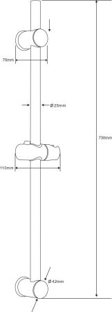 Душевая cтойка, артикул: SR725S satin, ESKO, артикул SR725S