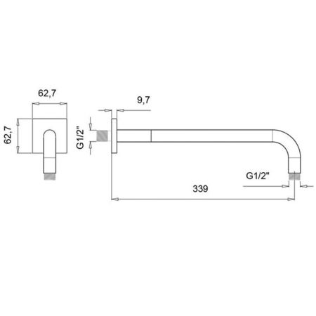 Almar ROUND Кронштейн из стены круглый, 340 мм, , хром, артикул E021124.CR