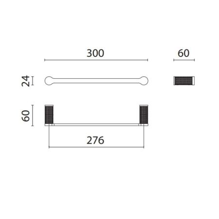 OASIS DEFILE Полотенцедержатель 300 мм., цвет хром, артикул 0AGD006CR