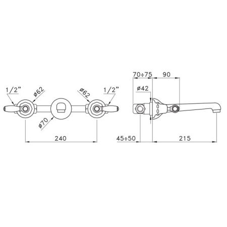 Stella Italica Leve Встраиваемый смеситель для раковины 3229, цвет: хром, артикул IL 01000 CR00
