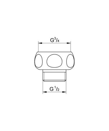 Переходник для душевого шланга 3/4 x 1/2 GROHE, хром (28817000) Переходник для душевого шланга 3/4 x 1/2 GROHE, хром (28817000)