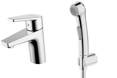 Смеситель для раковины Bravat Line F15299C-2 с гигиеническим душем Хром