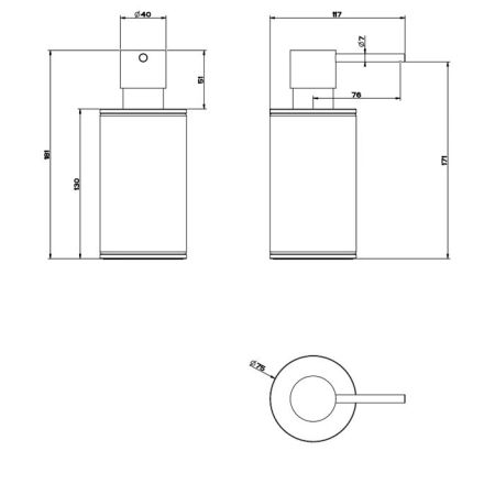 GESSI 316 Дозатор для жидкого мыла настольный, цвет: черный/Black XL, артикул 54738#299