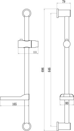 Душевая штанга Fmark FS90666, хром, артикул FS90666