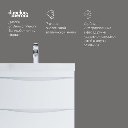 M80FSX0652WG Like, База под раковину, напольная, 65 см, 2 ящика, белый, глянцевая, шт, артикул M80FSX0652WG