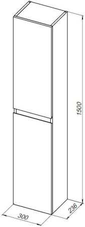 Шкаф-пенал Aquanet Нота New 30 дуб холден