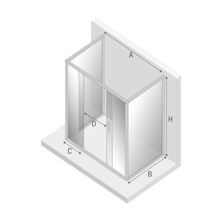 Душевое ограждение NEW TRENDY NEW CORRINA  140x80x195 K-0482 (хром), артикул K-0482