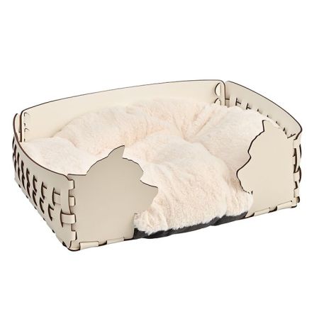 ADJ Лежанка Dog, 45х30хН15 см., цвет: панна котта/белый, артикул 1555D.16/10