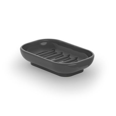 Мыльница, Decor Walther, DW 543, ширина, мм-120, глубина, мм-79, высота, мм-26, тип установки-настольный (свободностоящий), материал-фарфор, цвет-черный, артикул 0861360