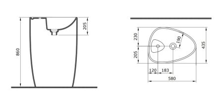 Раковина напольная Allen Brau Infinity 4.21015.20 белый глянец, артикул 4.21015.20