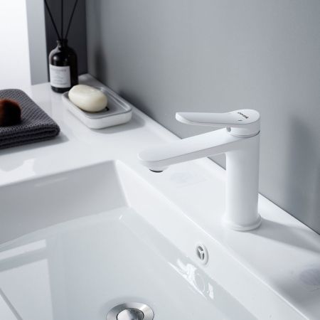 Смеситель для раковины Shevanik S4301C, белый, артикул S4301C