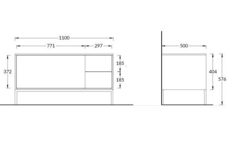 Тумба ATOLLO напольная/подвесная с ящиками 110, белая матовая, артикул AT.110\WHT.M