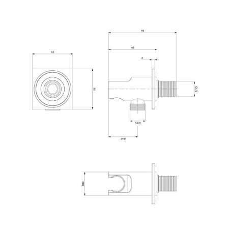Угловой соединительный элемент OMNIRES 8873C/KGLB (брашированное золото), артикул 8873C/KGLB