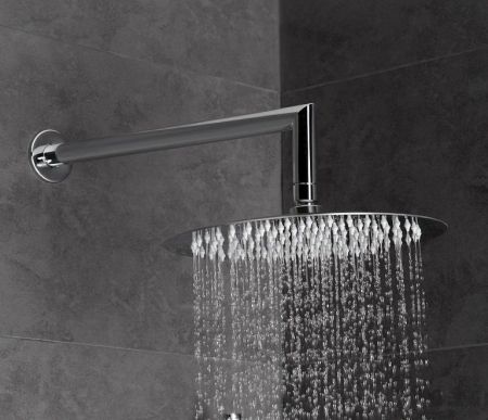 AQG, настенный круглый кронштейн VARY длиной 37,5 см, для верхнего душа, цвет хром, артикул 12VAR0120