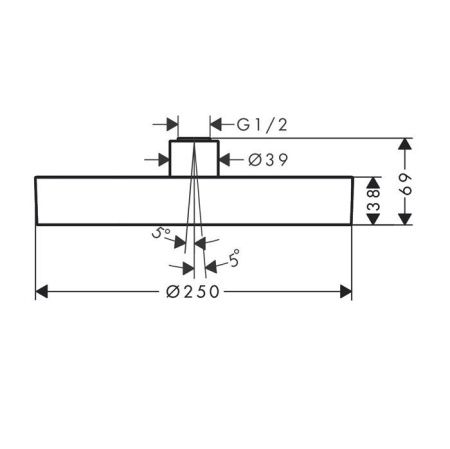 HG Rainfinity Верхний душ 250 1jet, шлифованный черный хром HG Rainfinity Верхний душ 250 1jet, шлифованный черный хром