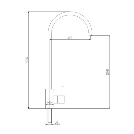 Кран на одну воду Haiba HB4184, сталь