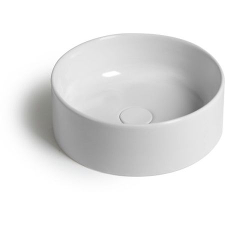 White Ceramic Slim, накладная круглая раковина Ø40x13h см, цвет белый глянцевый, артикул W014701