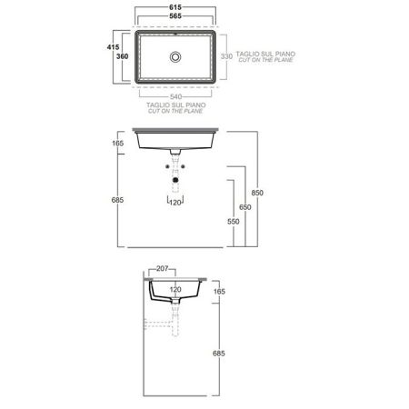 SIMAS Lavabi d'arredo Раковина под столешницу 56х36 см , цвет черный глянцевый, артикул S60 nero brill