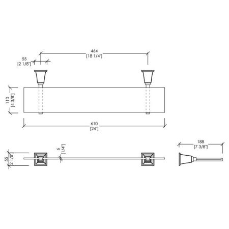 Devon Time Полочка стеклянная, золото, артикул TM310OT