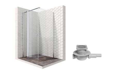 Душевой уголок Ambassador Nord 13011106-MA1, квадратный, точечный трап, 100х100