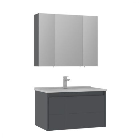 Тумба с раковиной ORKA Likya 80 подвесная, антрацит матовый, артикул 5002491