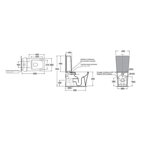 Azzurra Hera Крышка сиденье для унитаза 46,5х38х0,2 см,  с микролифтом, цвет белый, артикул HER1800/F
