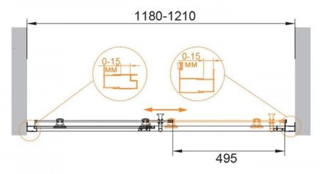 Душевая дверь CEZARES ECO-O-BF-1-120-C-NERO
