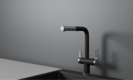 Смеситель для кухни GRANULA с выдвижным изливом и подключением к фильтру (8170, ЧЕРНЫЙ), артикул 8170, ЧЕРНЫЙ