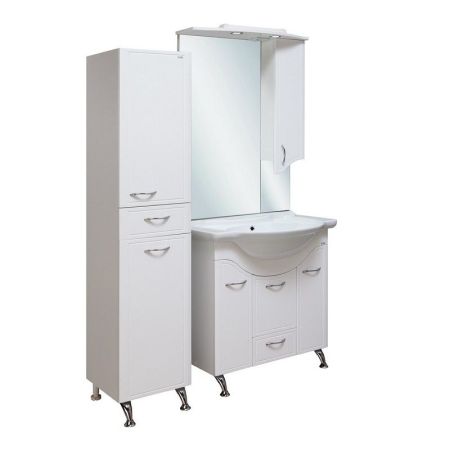 Шкаф пенал Runo Севилья 35 4620750021788 с бельевой корзиной Белый, артикул 4620750021788